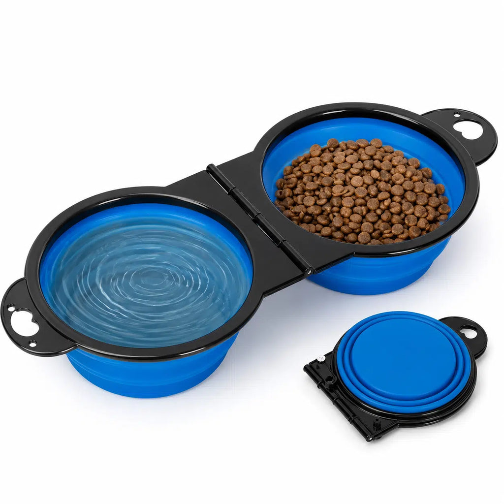 Gamelle pliable de voyage pour chat double compartiment Peeko Nomad