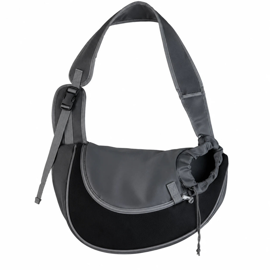 Sac bandoulière de transport pour chat Peeko City noir et anthracite
