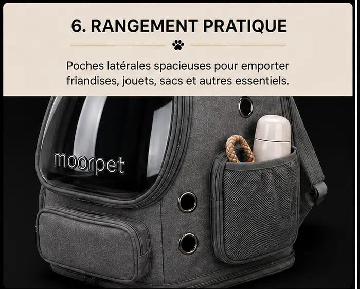 sac de voyage pour chat qui peut contenir plusieurs objets dans ces poches